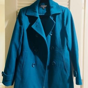 Women’s Coat Teal Blue Peacoat - Size M